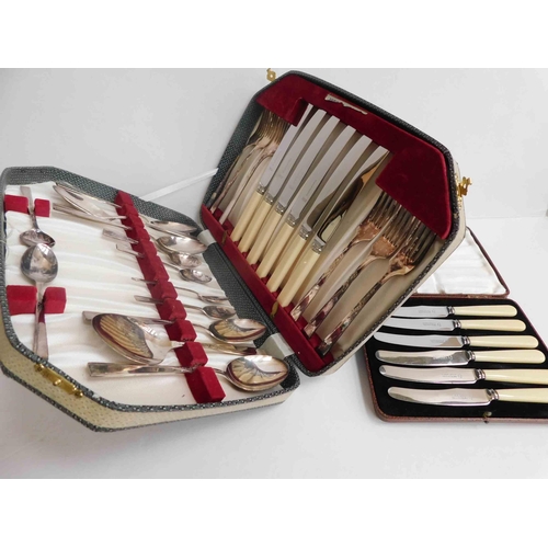 71 - Three - Vintage cutlery sets