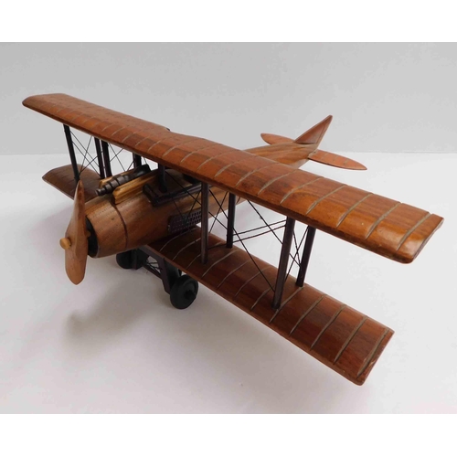 90 - Wooden model - bi plane