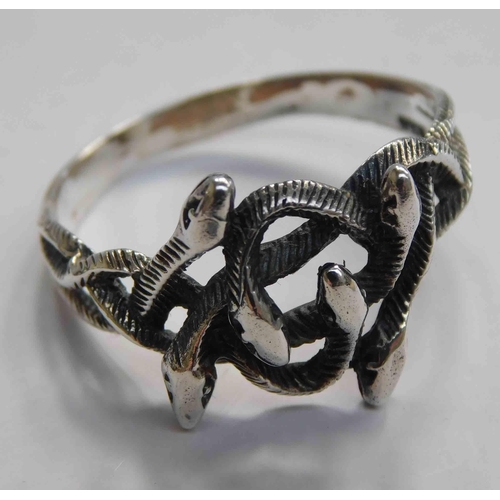 108 - Silver - snake ring