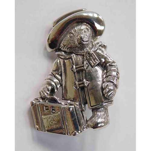 120 - Silver - Paddington bear brooch