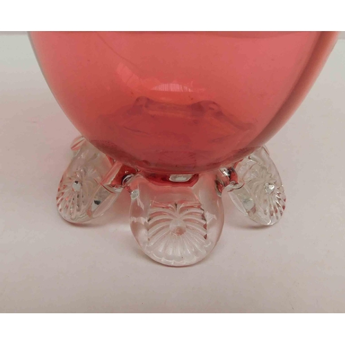 127 - Cranberry glass vase - 7