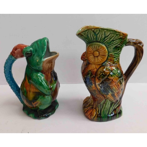 220 - Two vintage - majolica style jugs