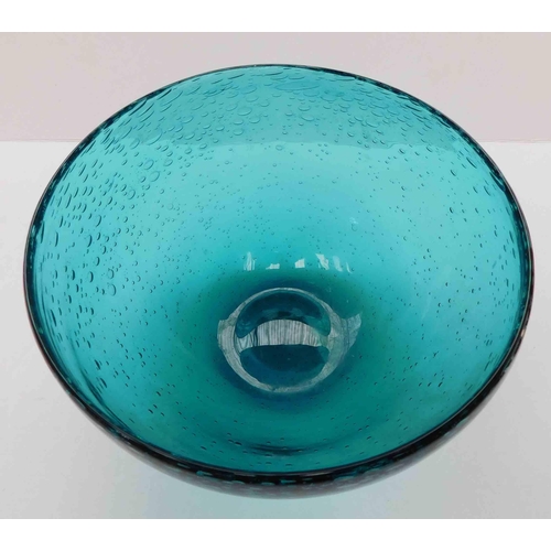 225 - Whitefriars Bubble glass - turquoise bowl