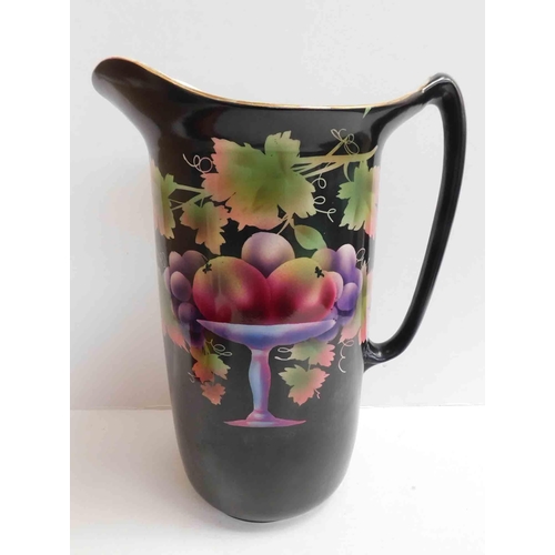 42 - Antique - water jug, floral design - dated 1855 (12