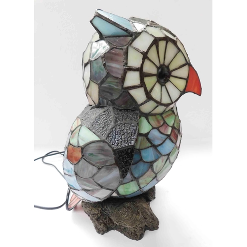 54 - Stained glass - owl lamp in working order - 14