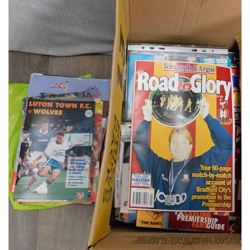 572 - Box of assorted Bradford City FC programmes through the years + some others