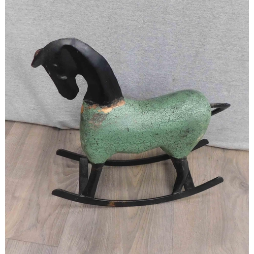 592 - Metal rocking horse - approx 13