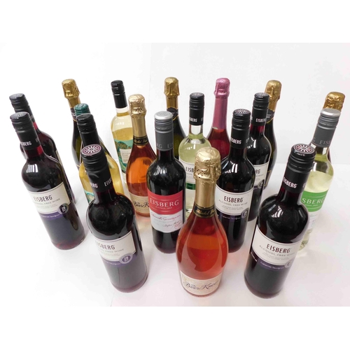 605 - 19 non alcoholic bottles of wine