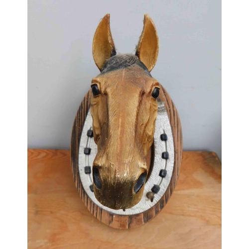 649 - Horses head key holder (wall hanging)