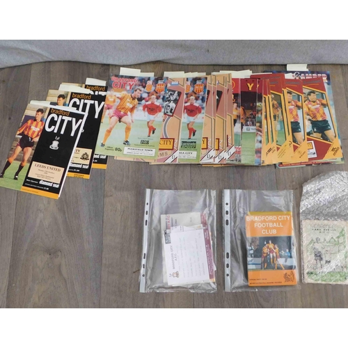 657 - Collection of signed Bradford City FC memorabilia inc programmes & tickets