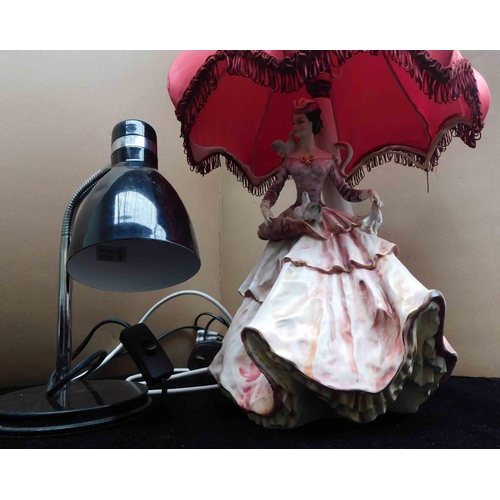 674 - Italian lady lamp and one other