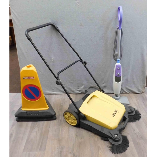 805 - Karcher floor sweeper (industrial) with cones etc