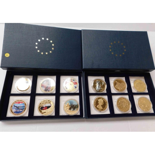 16a - Two - Sets of Windsor Mint - Commemorative coins with paperwork