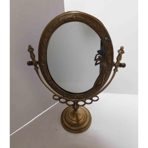 266 - Art nouveau style - brass mirror