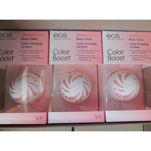 589 - Box of EOS rosy glow lip balms - 12x boxes of three