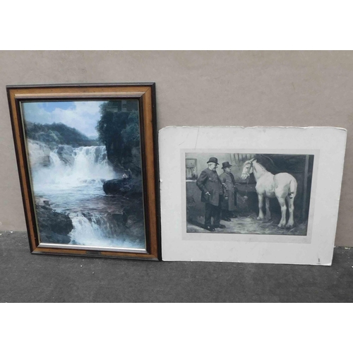 89 - Waterfall by J Brandon Smith & black & white horse on board