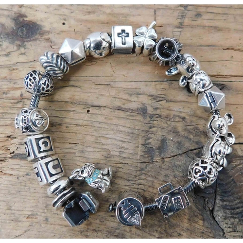 103 - Pandora bracelet with charms - including Disney