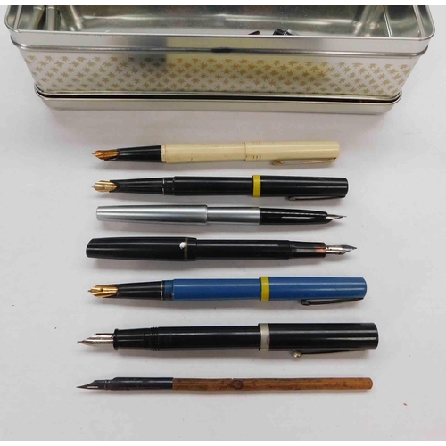 131 - Seven - Vintage fountain pens including - Sheaffer & Osmiroid