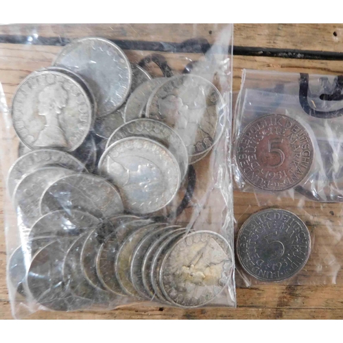 138 - Collection of 500L coins -  .835 silver & 2 x5DM coins