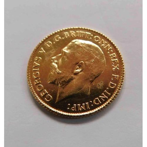 140 - Antique 22ct Gold - 1912 dated - half sovereign coin