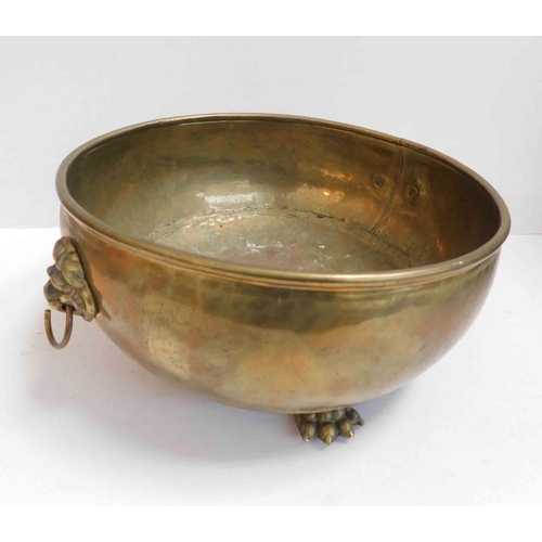 160 - Vintage - brass footed fruit bowl