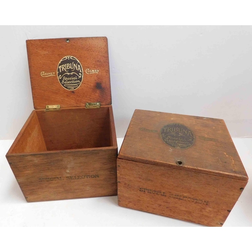 18 - Pair of early vintage - Tribuna cigar boxes