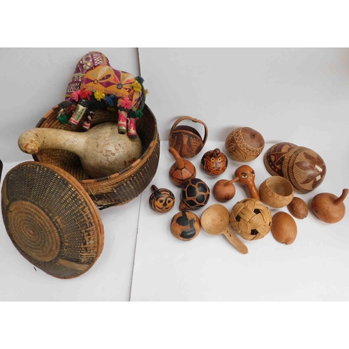 34 - Mixed - gourds, pots, baskets & bowls