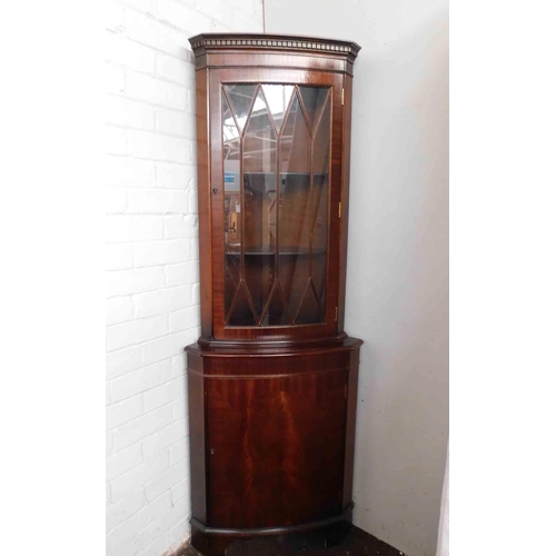 533 - Mahogany corner display cabinet