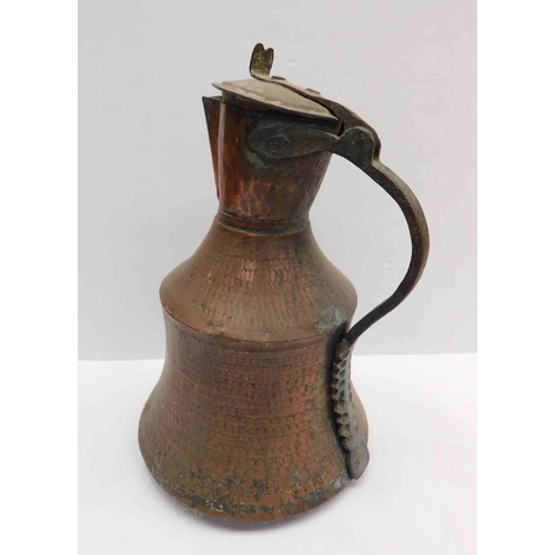 7 - Antique hammered - copper ewer