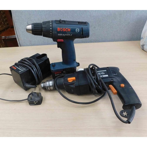 807 - Bosch battery drill & ARG electric drill both w/o