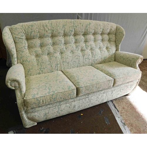 816 - Three seater floral sofa