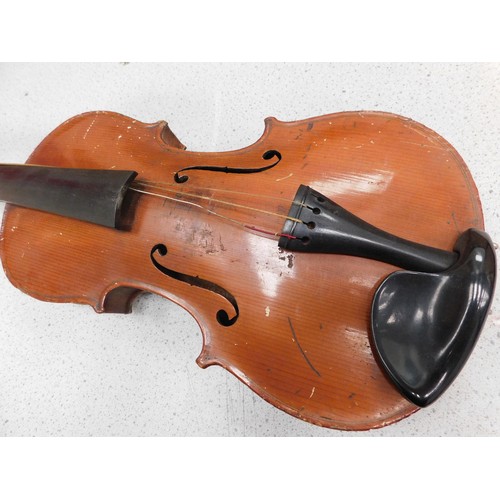 52 - Vintage cased violin - for restoration