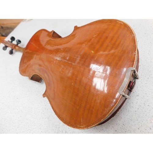 52 - Vintage cased violin - for restoration