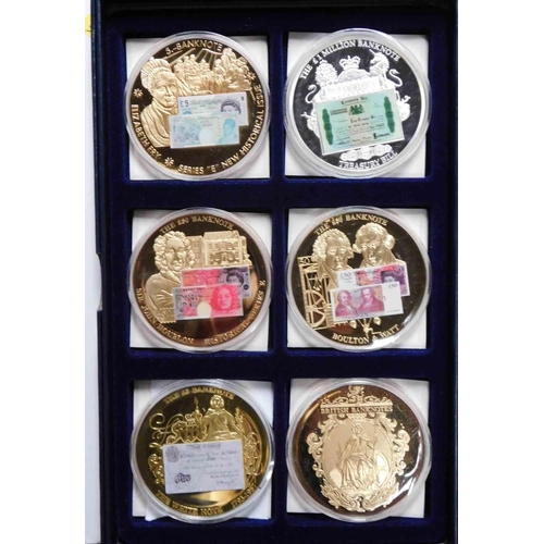 111 - Two - sets of six banknote restrike coin sets - all with COA