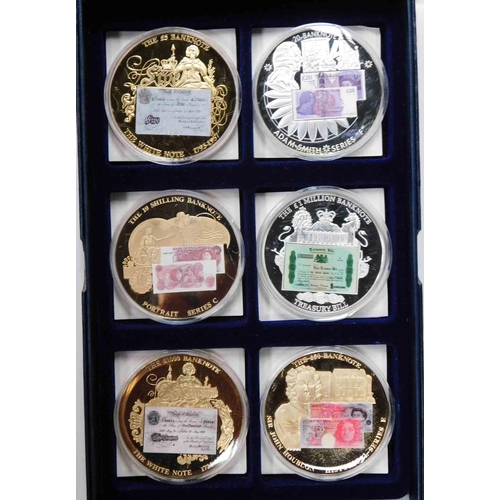 111 - Two - sets of six banknote restrike coin sets - all with COA