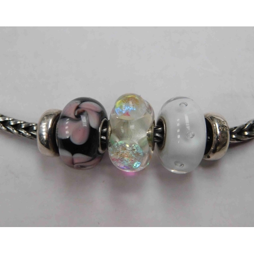 117 - Silver - troll beads bracelet