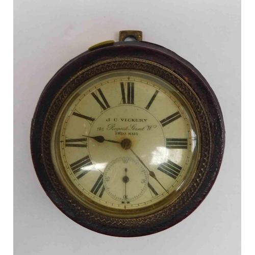 118 - Antique - J. C. Vickery, Regent St. London, cased library/ study desk, mounted clock - 3