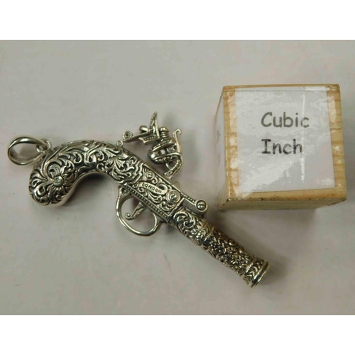 125 - Silver - flintlock whistle