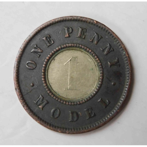 128 - Victorian - silver & copper model penny