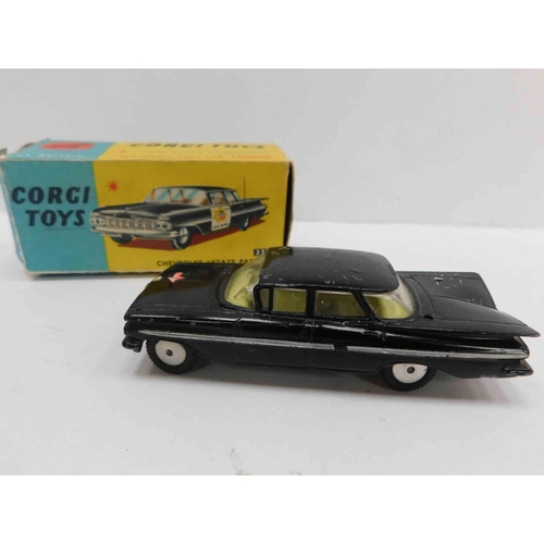 142 - 1960s Corgi toys - no. 223 Chevrolet State Patrol - original box, paint and tyres