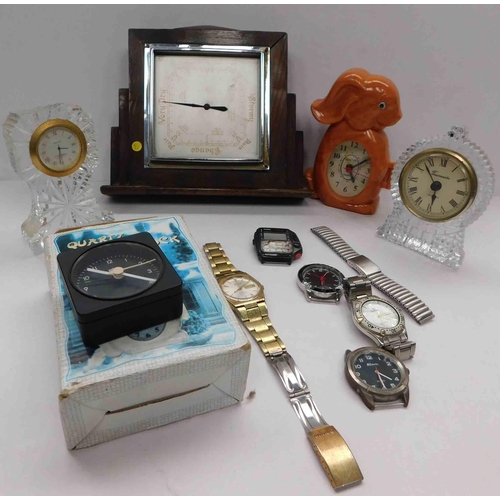 182 - Mixed clocks, watches & barometer