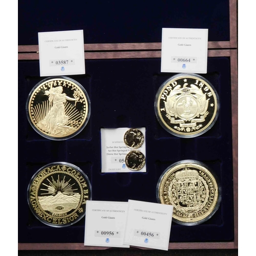 212 - Windsor mint - Golden giants commemorative coin strike set including - Two Hot Springs & Yellowstone... 