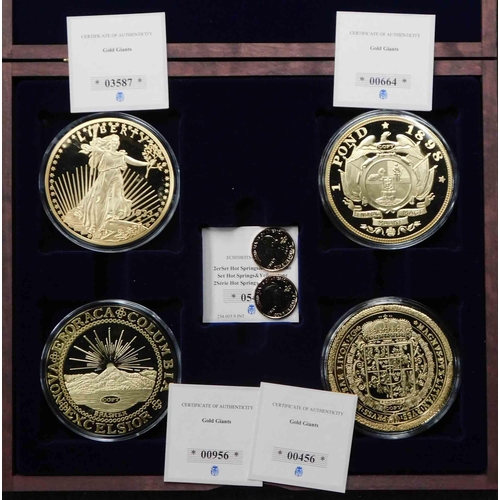 212 - Windsor mint - Golden giants commemorative coin strike set including - Two Hot Springs & Yellowstone... 