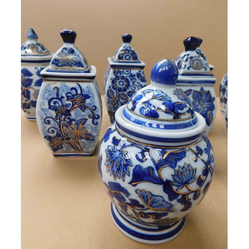 224 - Nine - blue & white ginger jars - 5/6