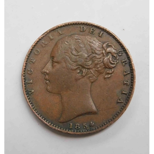 236 - 1854 dated  - 1/4 d farthing coin