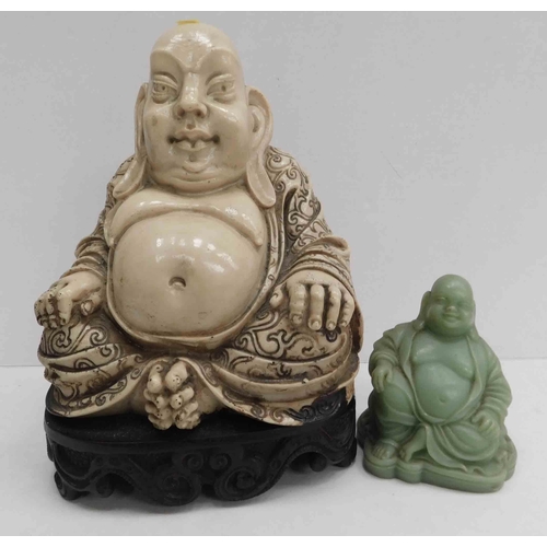 237 - Two - Chinese style Buddha figures - largest approx 10