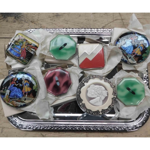 268 - Eight - Vintage enamelled compacts