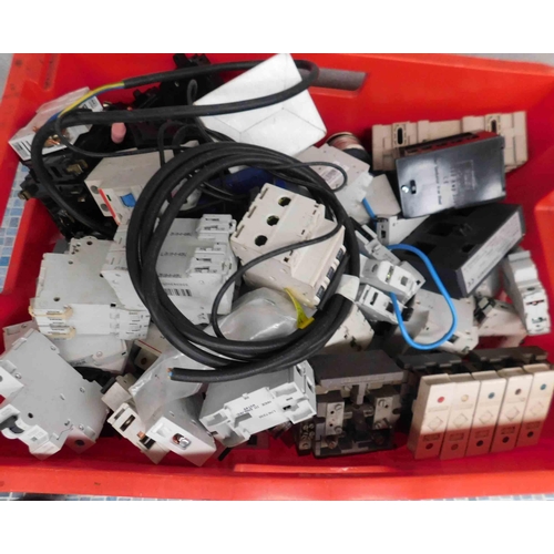 503 - Large box of fuse box switches and trip switches etc.