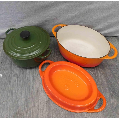 521 - 2x Le Cruset casserole dishes