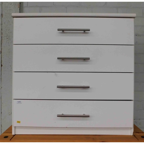 535 - 4 Drawer white chest of drawers